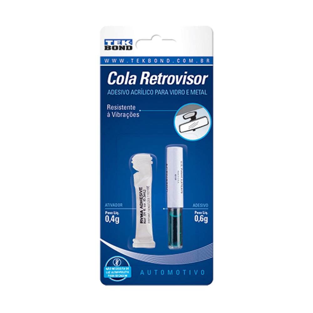 Cola Adesiva Bicomponente para Retrovisor Interno TekBond Dose Única ...